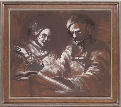 Sample artwork by Tom (Thomas) Patrick Keating (1917 - 1984), known for painting forgeries and originals, art restoration - View similar artists and auction records