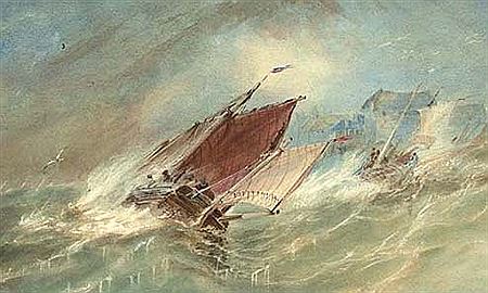 Running for shelter (illustrated); and Fishermen before fortifications (2)