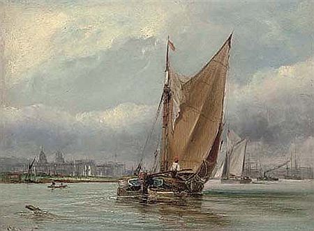Barges on Greenwich Reach