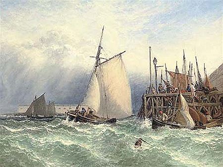 Choppy waters off the entrance to Portsmouth harbour