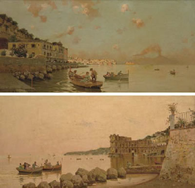 Sample artwork by Giuseppe Casciaro (1861/63 - 1941/45), known for pastel landscape drawings, views of naples, teaching - View similar artists and auction records