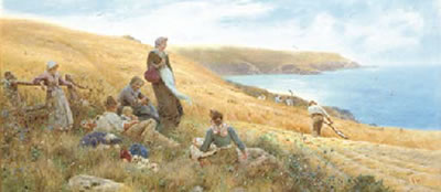 The harvesters' picnic, near Wembury, Plymouth