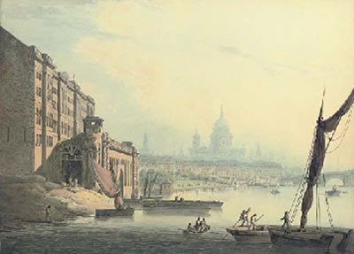 View of the Thames, from Somerset House with St Paul's Cathedral in the distance, London by Francis Nicholson - Auction record, sale price, and art valuation. Compare with similar artists and explore comparable artworks.