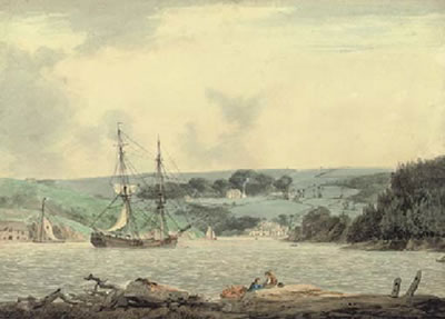 Belle Vue from the passage at Cap Down, River Tamar, Cornwall