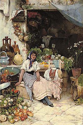 Sample artwork by Oliver Rhys (fl.1876 - 1893/95), known for painting - View similar artists and auction records