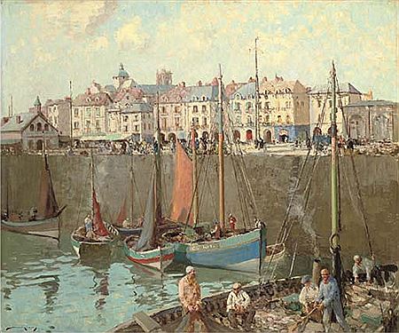 Sample artwork by William Lee-Hankey (1869 - 1950/52), known for landscape, figure, and harbor painter, etcher - View similar artists and auction records