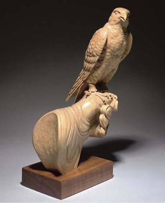 Peregrine on glove