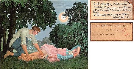 Sample artwork by Konstantin Andreevich Somov (1869 - 1939), known for portrait, figure, landscape and aristocratic genre painting, teaching - View similar artists and auction records