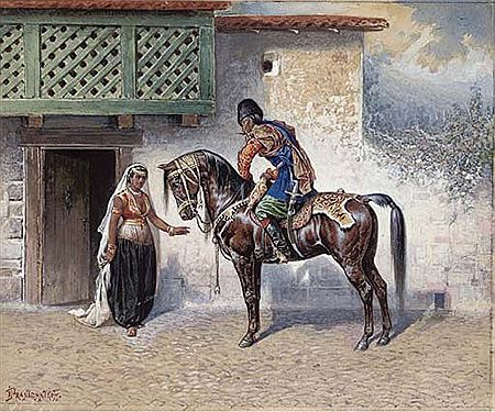 A Caucasian horseman returns