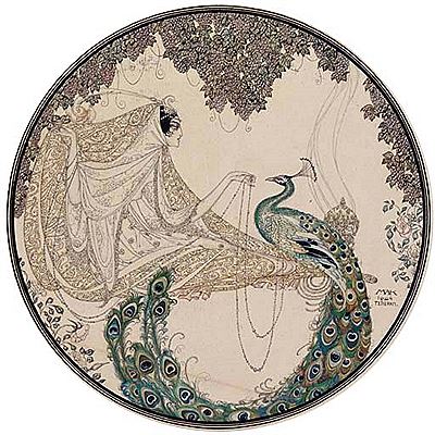 Schéhérazade with a peacock