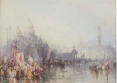 The Grand Canal, Venice, crowded with boats (one illustrated) by Frank Wasley - Auction record, sale price, and art valuation. Compare with similar artists and explore comparable artworks.