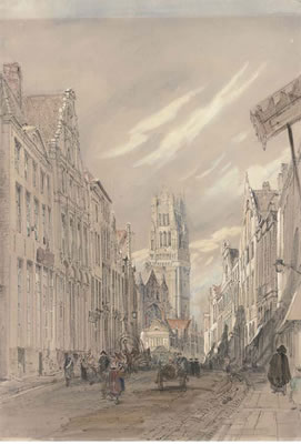 Figures off to market, Bruges by John Burgess - Auction record, sale price, and art valuation. Compare with similar artists and explore comparable artworks.