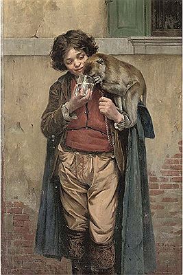 Refreshment for a friend by Emil Brack - Auction record, sale price, and art valuation. Compare with similar artists and explore comparable artworks.