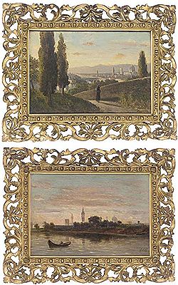 Florence from San Miniato; and Florence from the banks of the river Arno (3)