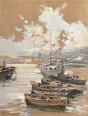 Fishing vessels at their moorings