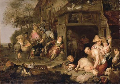 Nabal refusing provisions to King David's emmissaries