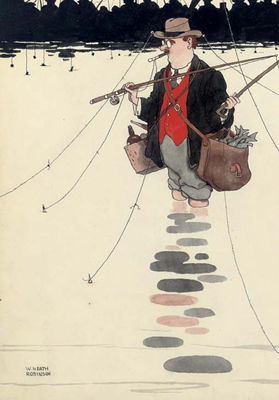 Unsportsmanlike tactics of a competitor at a recent fishing tournament on Hampstead Ponds by William Heath Robinson - Auction record, sale price, and art valuation. Compare with similar artists and explore comparable artworks.