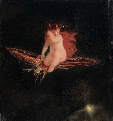 Puck Riding on a Moth by John George Naish - Auction record, sale price, and art valuation. Compare with similar artists and explore comparable artworks.