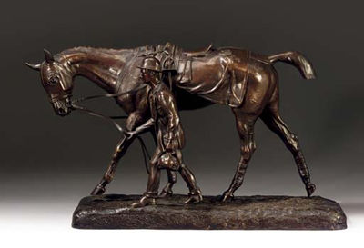 Cheval marchant et son lad (Walking Horse and Groom)