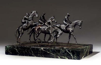 Jockey et chevaux à l'entraînement (Jockeys and Horses Out Training)