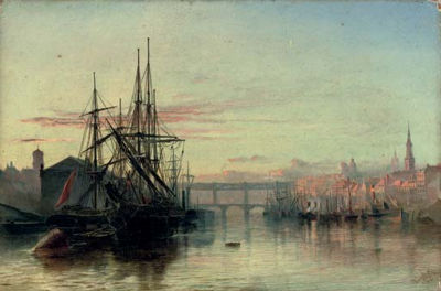 The River Tyne, Newcastle: Sunset by Robert Jobling - Auction record, sale price, and art valuation. Compare with similar artists and explore comparable artworks.