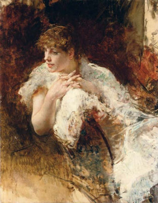 Signora Napoletana by Giuseppe de Nittis - Auction record, sale price, and art valuation. Compare with similar artists and explore comparable artworks.