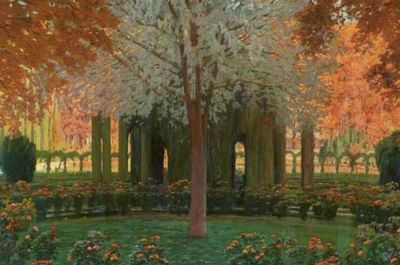 Glorieta de cipreses del Jardín del Príncipe, Aranjuez (The gardens at Aranjuez) by Santiago Rusinol - Auction record, sale price, and art valuation. Compare with similar artists and explore comparable artworks.