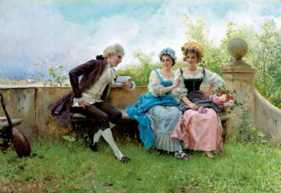 Sample artwork by Federico Andreotti (1847 - 1930), known for historical figurative and genre scene painting - View similar artists and auction records