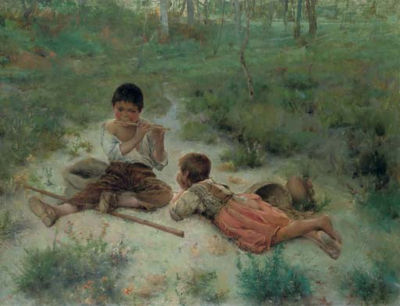 Sample artwork by Jose Vital Branco Malhoa (1855 - 1933), known for realistic portraits, caricature genre paintings, and luminous landscapes - View similar artists and auction records