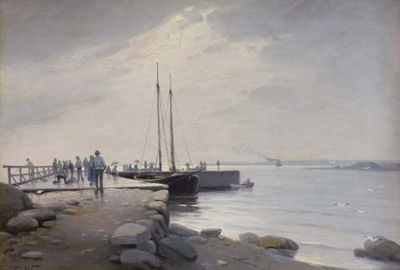 Eckerön postilaituri (The Post Office landing site at Eckerö) by Victor Westerholm - Auction record, sale price, and art valuation. Compare with similar artists and explore comparable artworks.