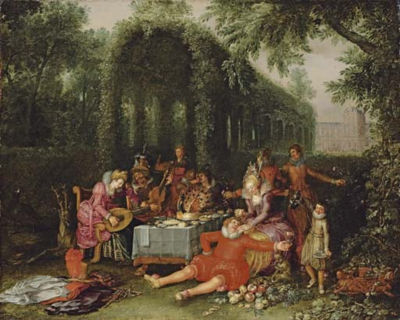 Sample artwork by David Vinckeboons (1576 - 1632), known for elegant figure in landscape and genre paintings, print design - View similar artists and auction records