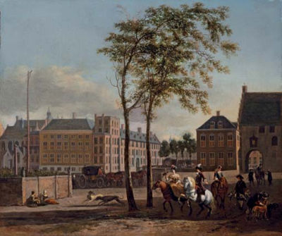 The Plaats with the Buitenhof and the Gevangenpoort, The Hague, with an elegant hawking party by Gerrit Adriaenszoon Berckheyde - Auction record, sale price, and art valuation. Compare with similar artists and explore comparable artworks.