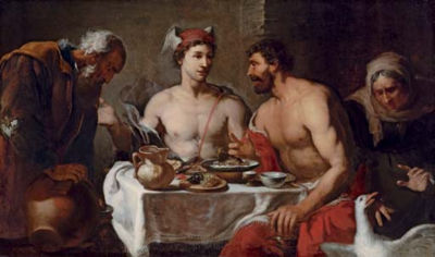 Jupiter and Mercury in the house of Philemon and Baucis by Johann Heiss - Auction record, sale price, and art valuation. Compare with similar artists and explore comparable artworks.
