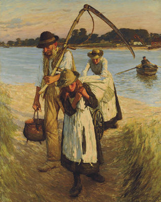 Sample artwork by Henry Herbert Thangue (1859 - 1929), known for plein air naturalism - View similar artists and auction records