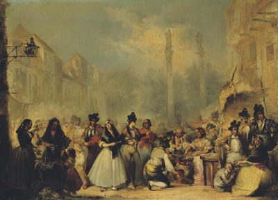 Figures on the 'Almeda de Hercules', Seville by John Phillip - Auction record, sale price, and art valuation. Compare with similar artists and explore comparable artworks.