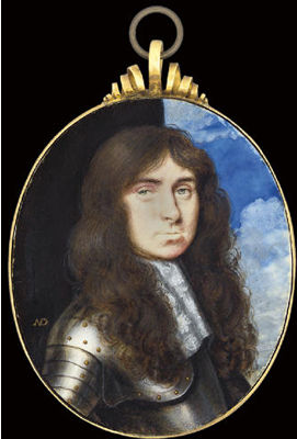 A gentleman, in gilt-studded armour