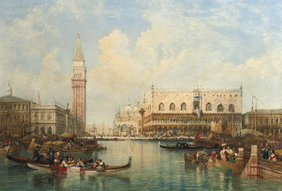 A view of St. Mark's Square, The Doge's Palace and the Campanile, Venice