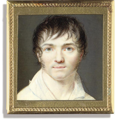 Portrait of Jean Baptiste Jacques Augustin: A self-portrait of the artist, in open white shirt