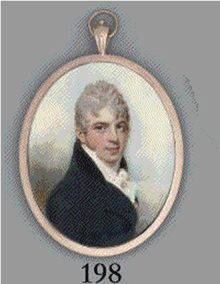 Rev. William Whiteside (1771-1806), in black coat, white waistcoat and white frilled cravat