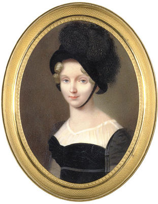 The Dowager Empress Elizaveta Alekseevna (1779-1826), in black dress, black bonnet and feathers