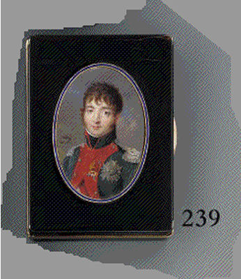 Louis Bonaparte (1778-1846), King of Holland 1806-1810, in the green uniform of a general, with scarlet facings, silver epaulettes, wearing the breast-star and badge of the Imperial Order of the Legion of Honour and the badges of the Order of the Iron Cro
