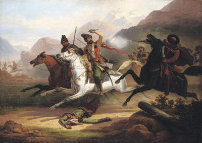 Sample artwork by Janvier Suchodolski (1797 - 1875), known for historical and battle paintings, genre scenes, horse portraits, and seascapes - View similar artists and auction records