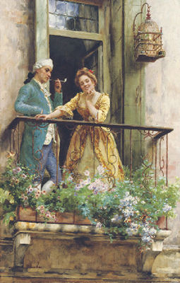 On the balcony