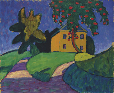 Gelbes Haus mit Apfelbaum (recto); Landschaft (verso)