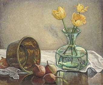 Still life with onions by Hilda Van Stockum Marlin - Auction record, sale price, and art valuation. Compare with similar artists and explore comparable artworks.