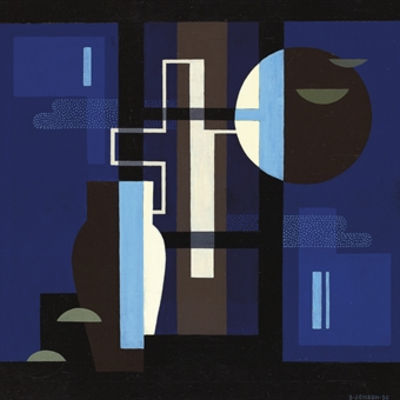 Kors mot Blatt - Plankomposition 8 (Cross against blue - Composition 8) by Sven Jonson - Auction record, sale price, and art valuation. Compare with similar artists and explore comparable artworks.