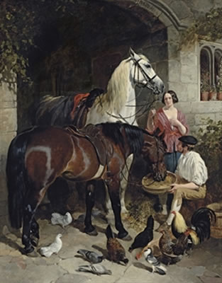 Feeding the Horse by John Frederick Herring Sr - Auction record, sale price, and art valuation. Compare with similar artists and explore comparable artworks.