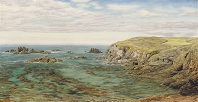 Polpeer Cove, The Lizard, Cornwall by John Brett - Auction record, sale price, and art valuation. Compare with similar artists and explore comparable artworks.