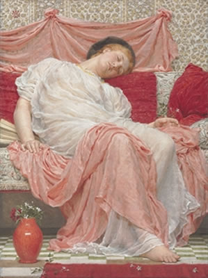 Sample artwork by Albert Joseph Moore (1841 - 1893), known for romanticized female figure painting - View similar artists and auction records