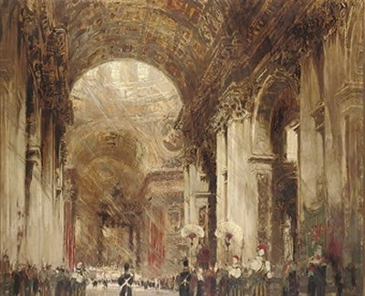The interior of St. Peter's, Rome